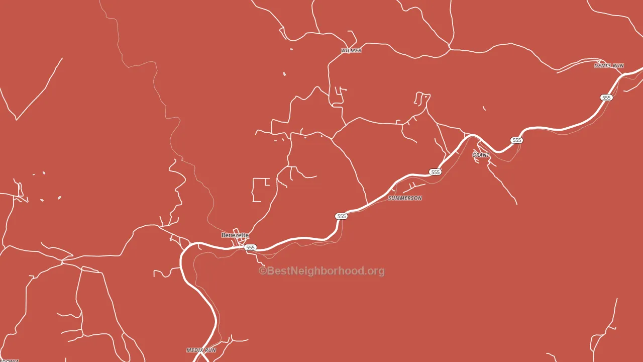 15821, PA block-group political-lean map