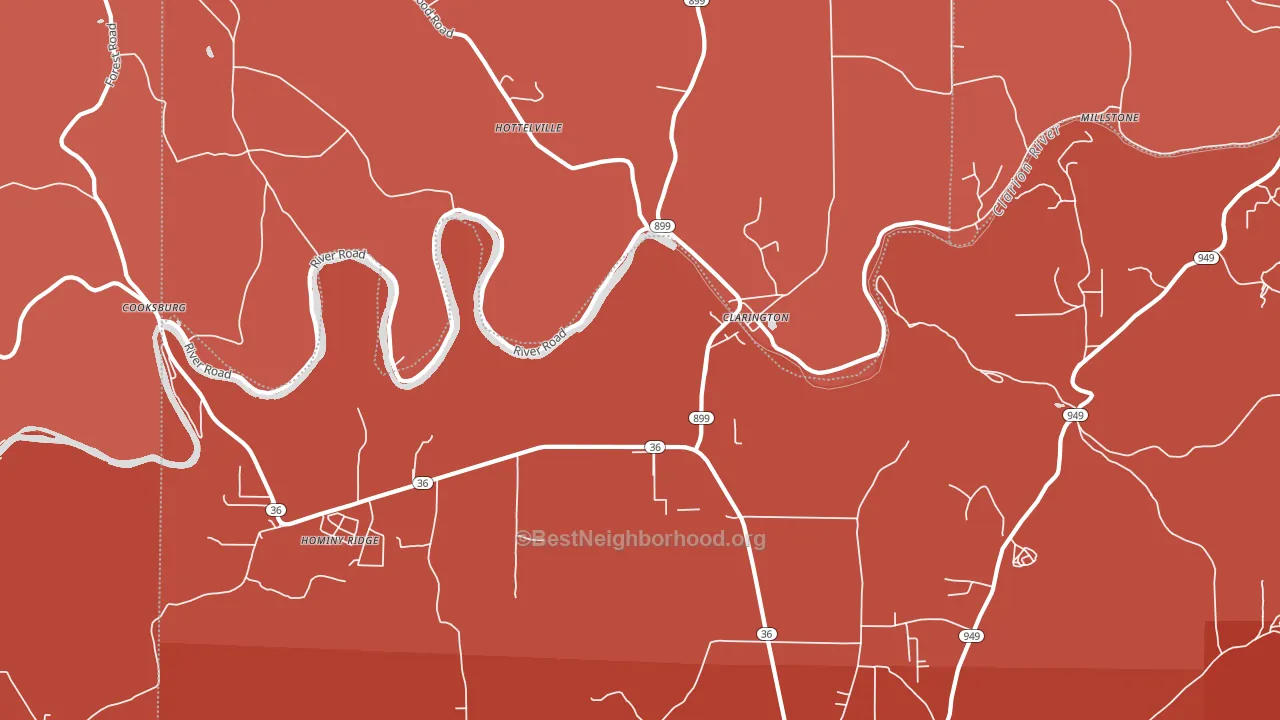 15828, PA block-group political-lean map