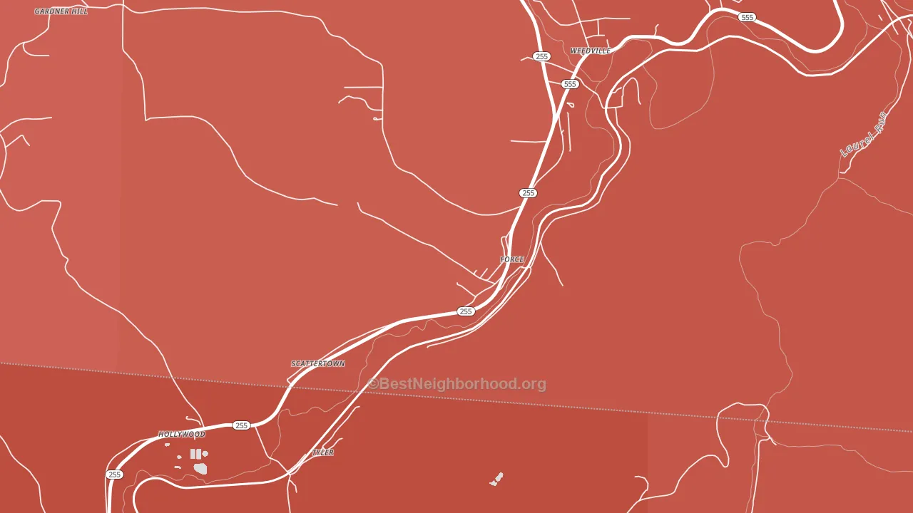 15841, PA block-group political-lean map