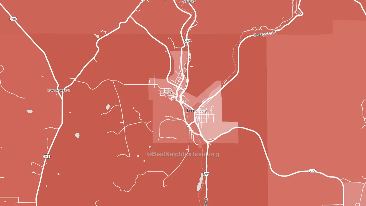 15845, PA block-group political-lean map