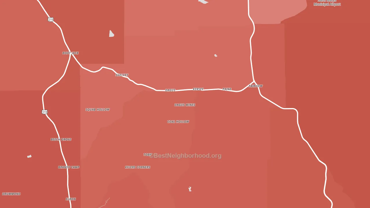 15846, PA block-group political-lean map