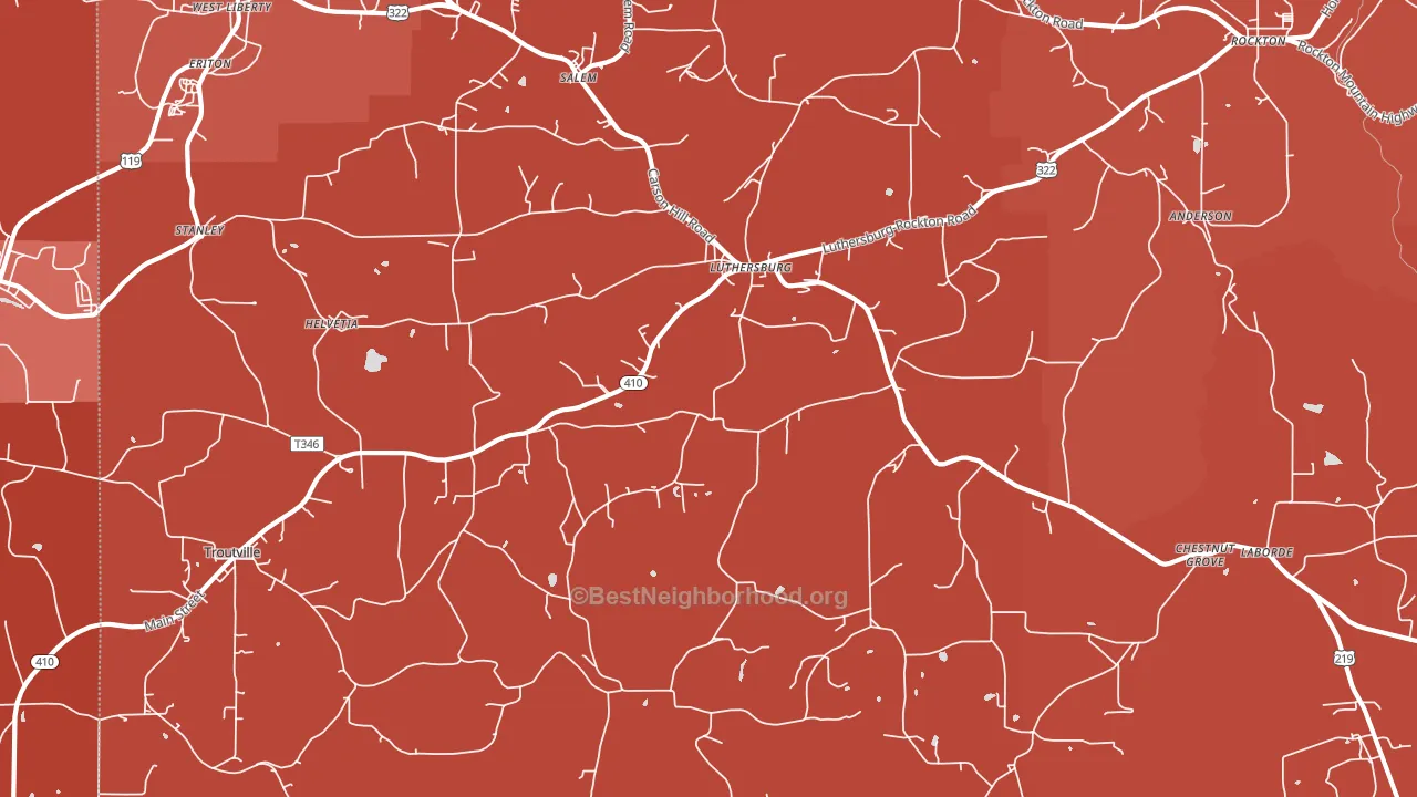 15848, PA block-group political-lean map