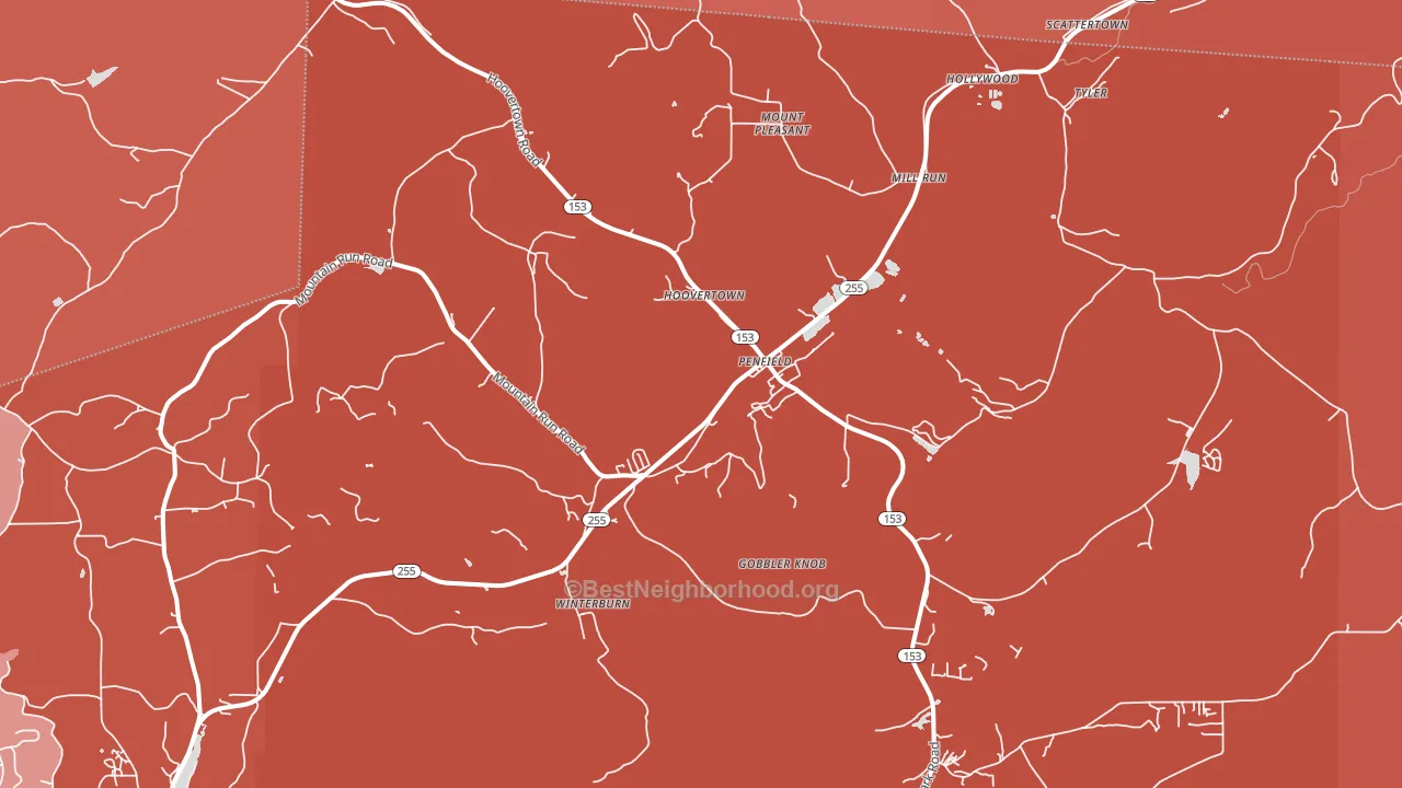 15849, PA block-group political-lean map