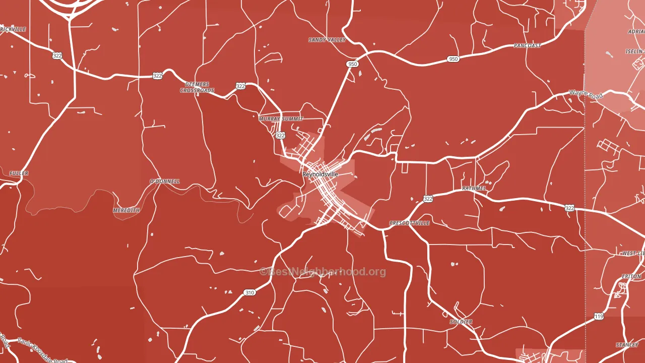 15851, PA block-group political-lean map