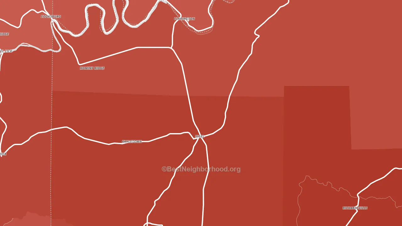 15860, PA block-group political-lean map