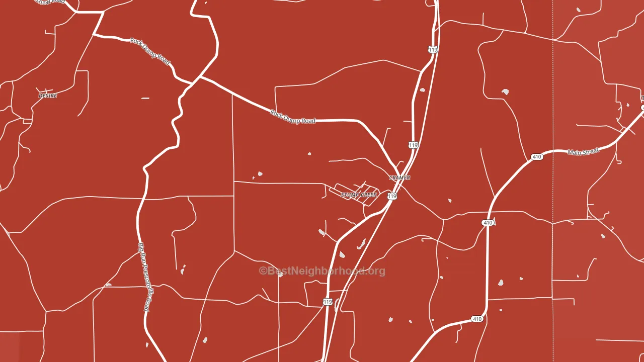 15863, PA block-group political-lean map