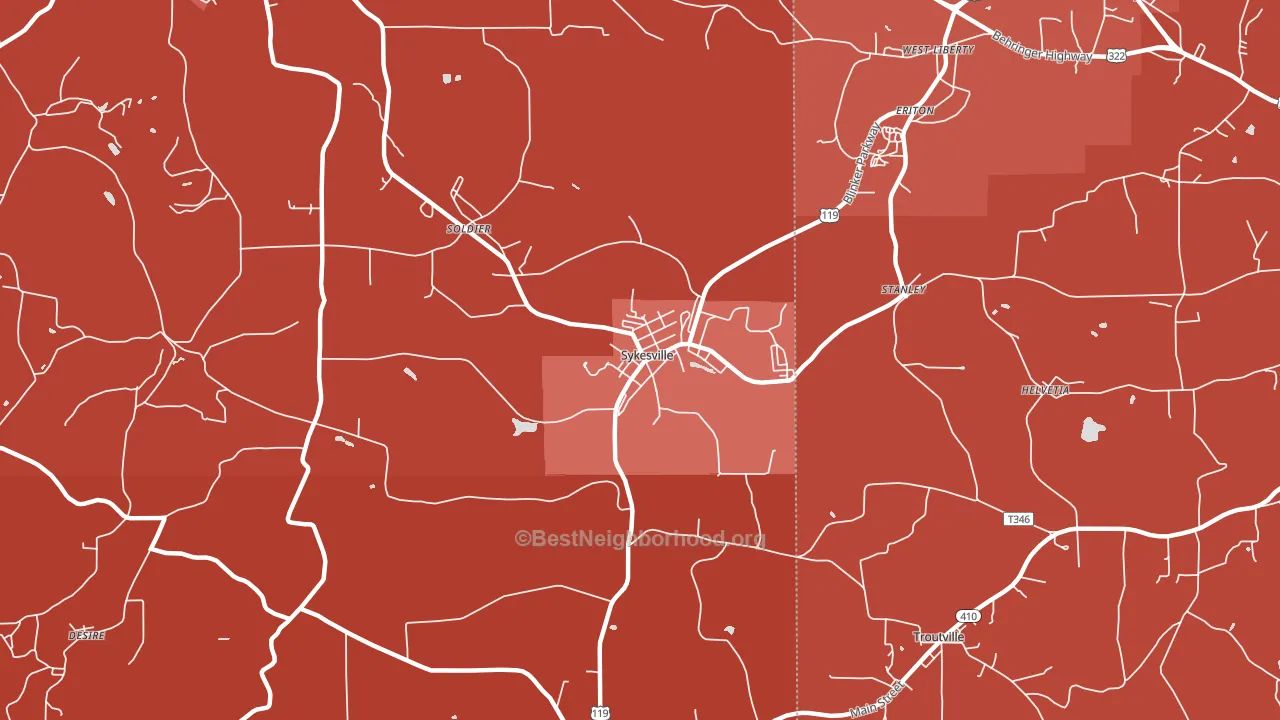15865, PA block-group political-lean map