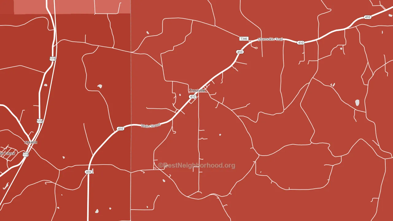 15866, PA block-group political-lean map