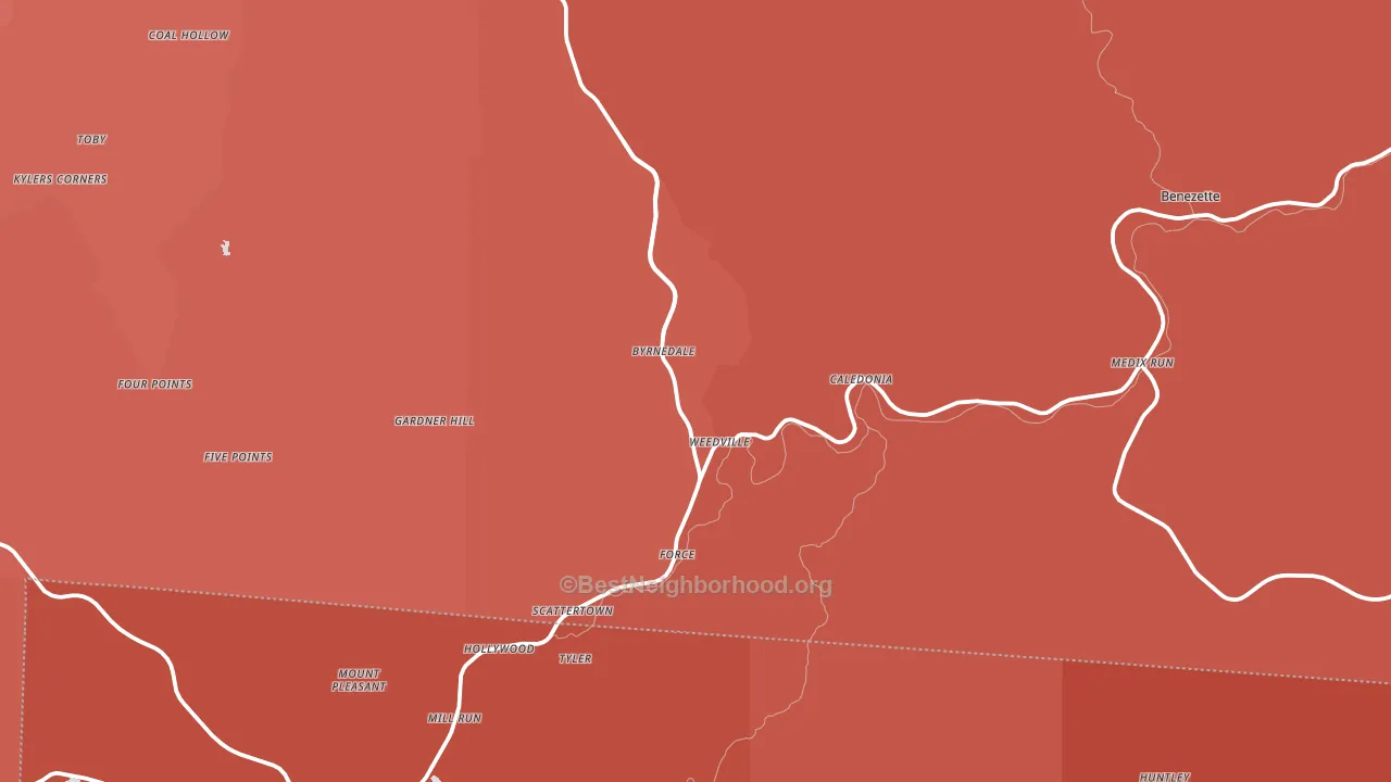 15868, PA block-group political-lean map