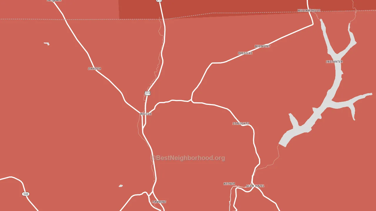 15870, PA block-group political-lean map