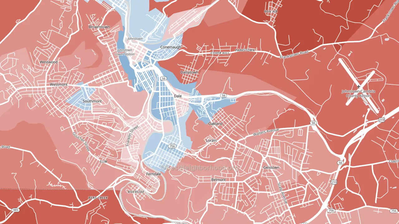 15902, PA block-group political-lean map