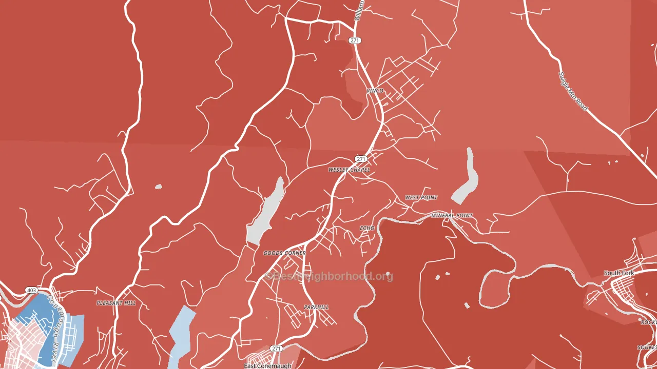 15909, PA block-group political-lean map