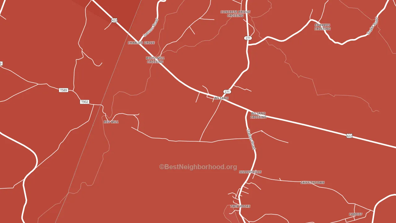 15922, PA block-group political-lean map