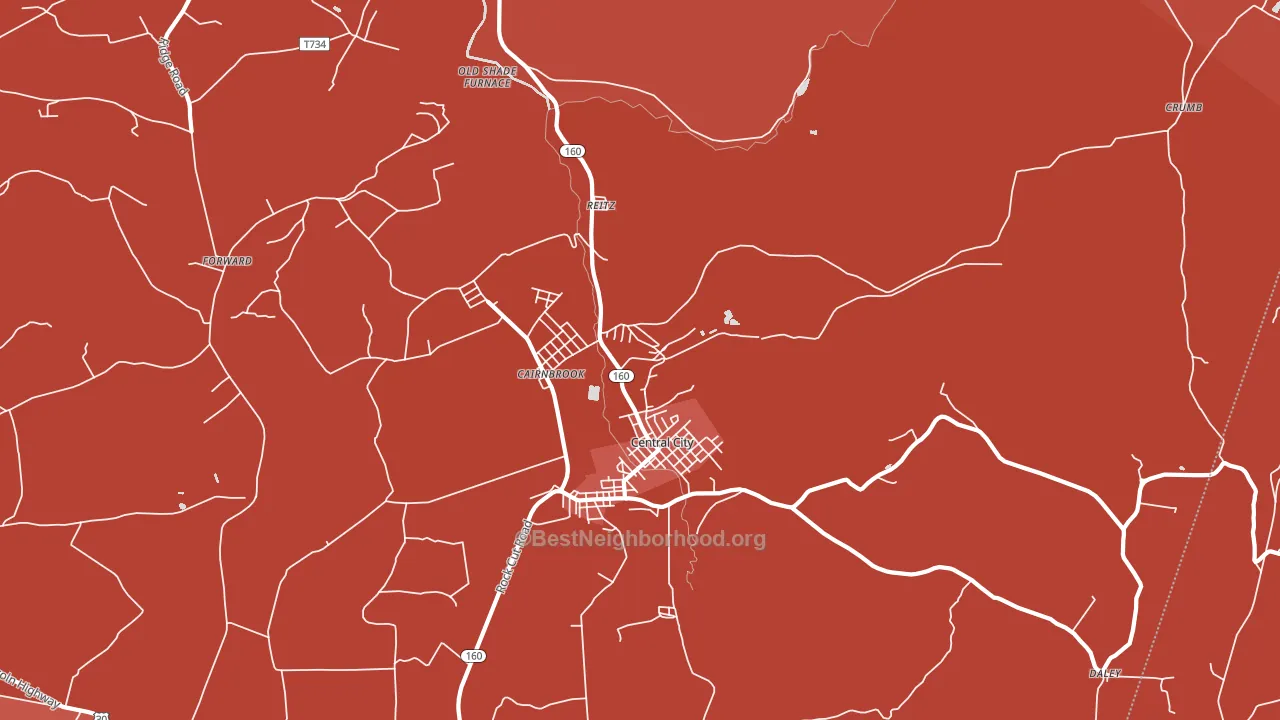 15924, PA block-group political-lean map