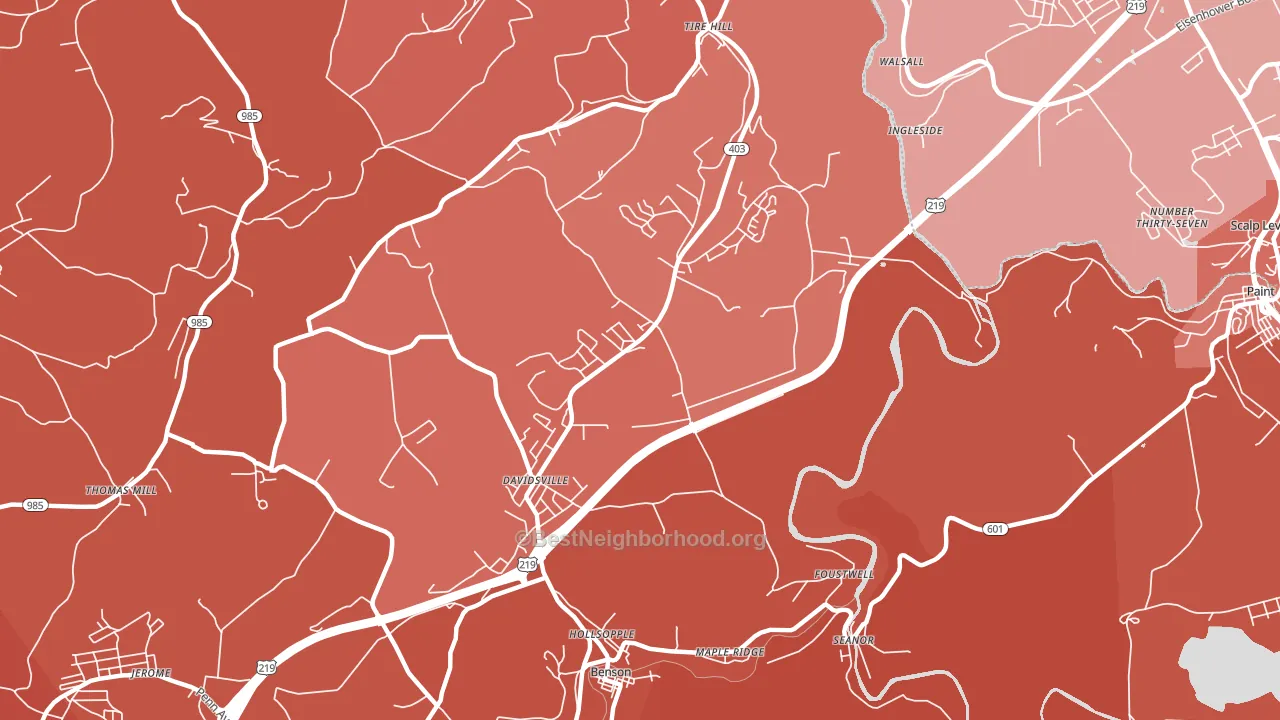 15928, PA block-group political-lean map