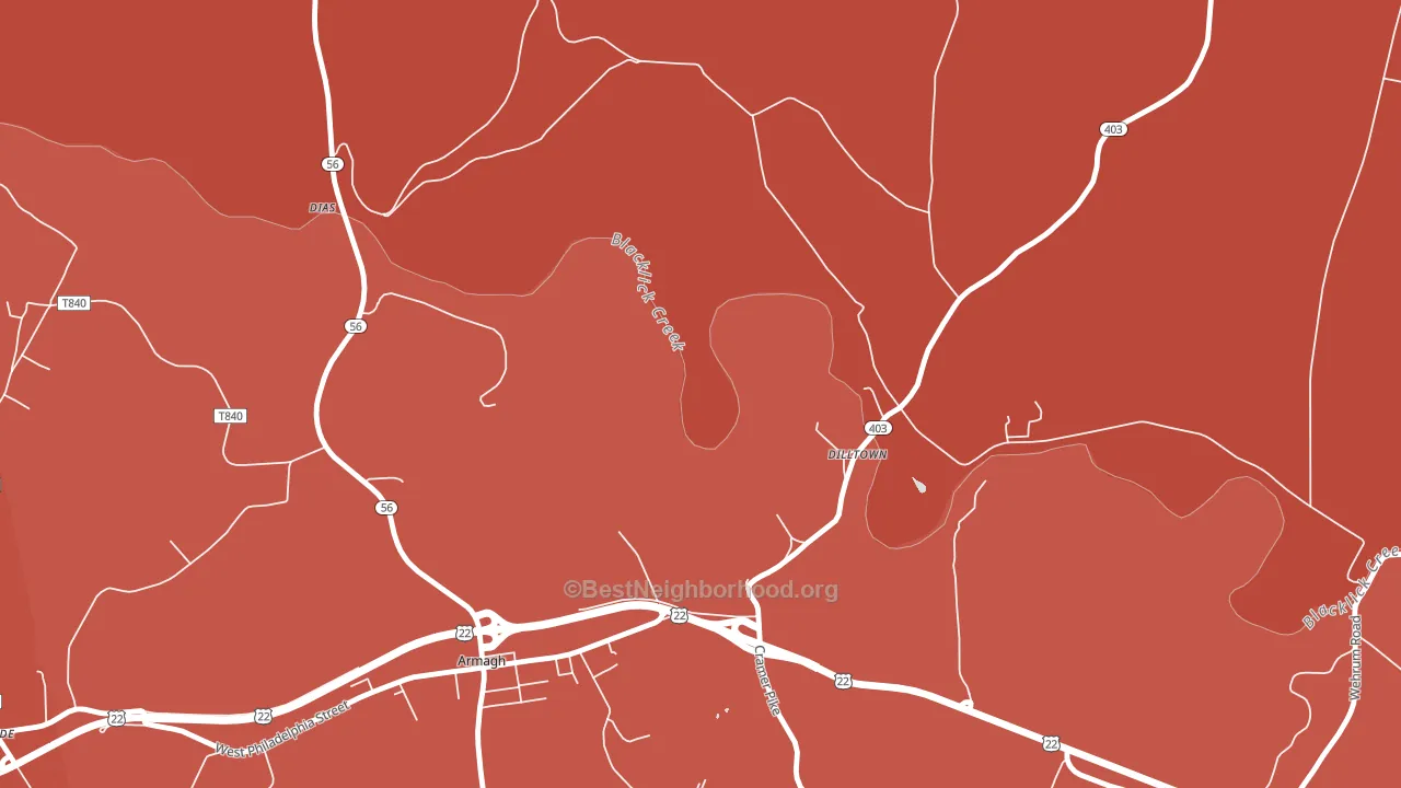 15929, PA block-group political-lean map