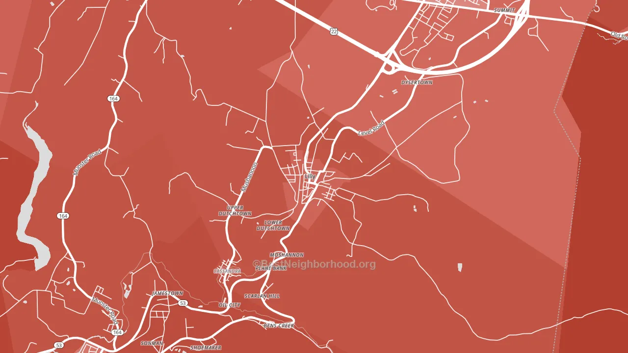 15938, PA block-group political-lean map
