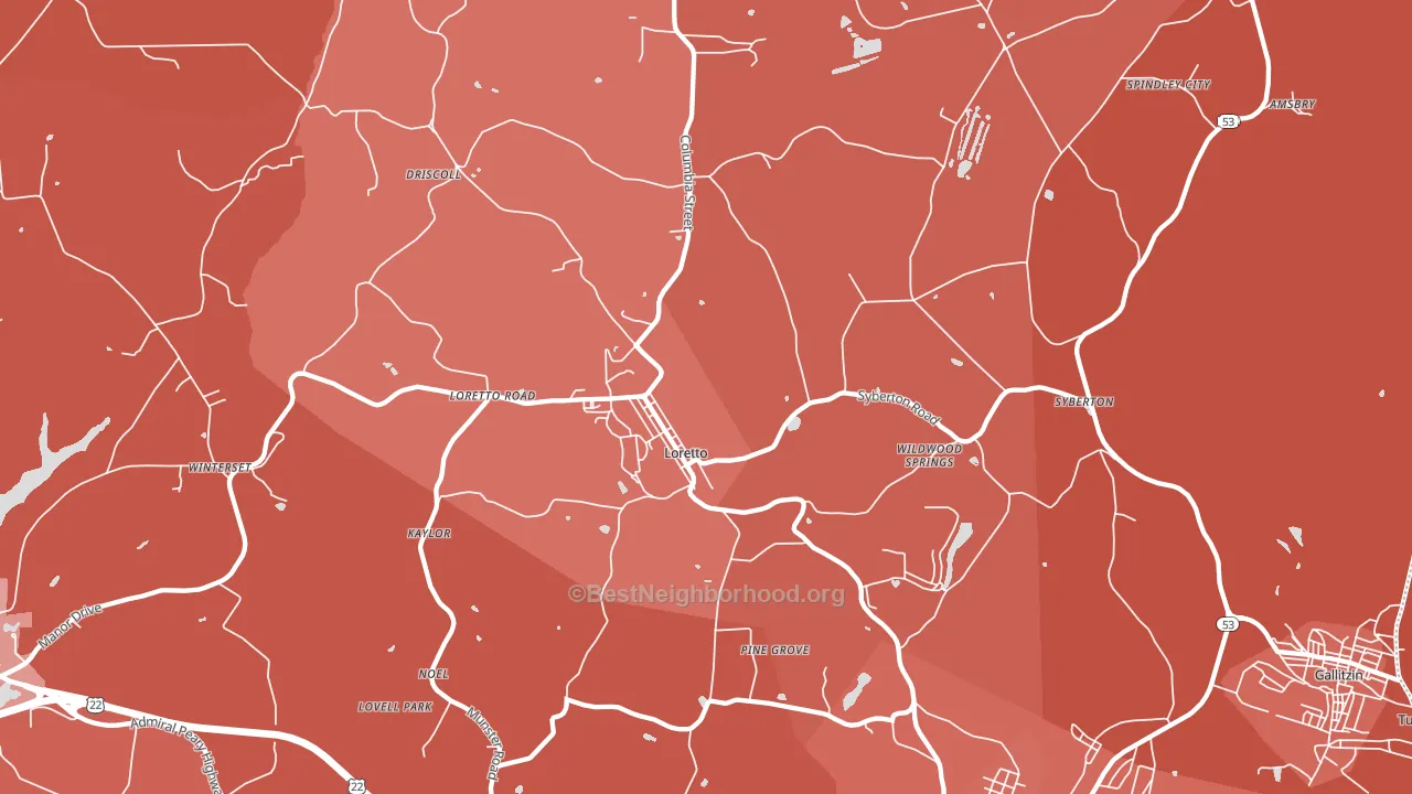 15940, PA block-group political-lean map