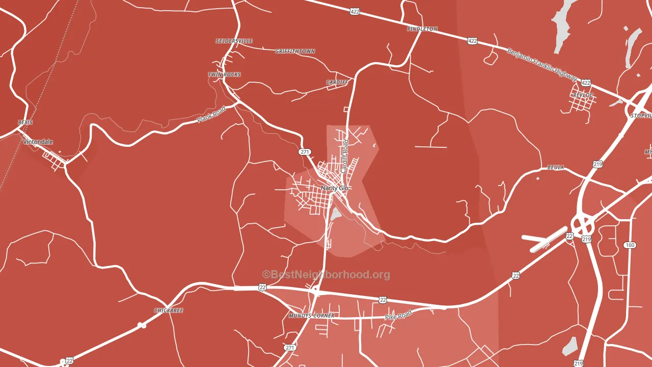 15943, PA block-group political-lean map