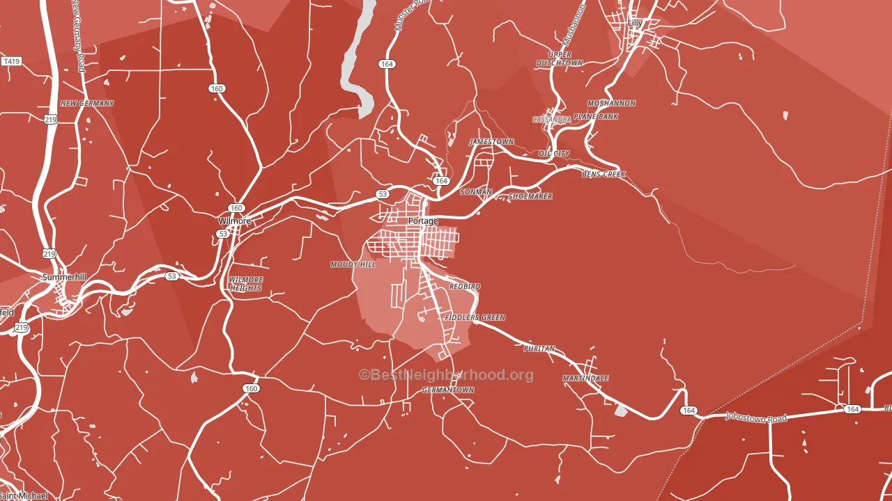 15946, PA block-group political-lean map