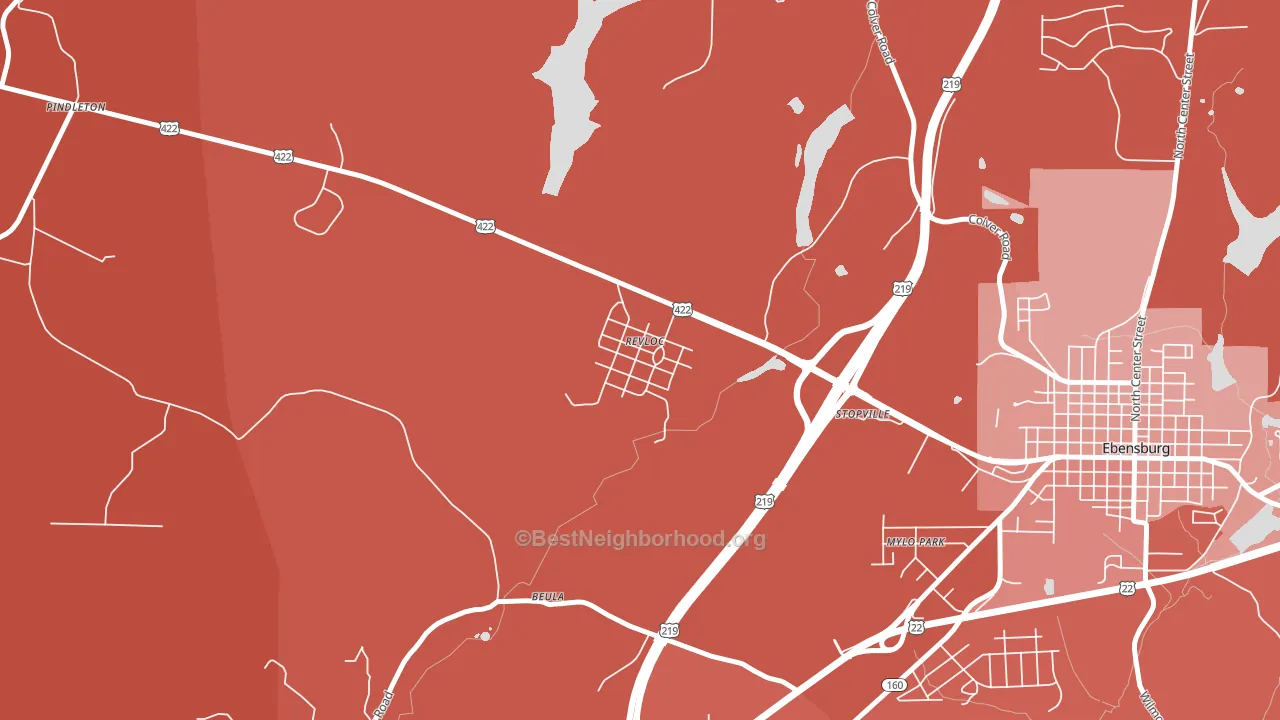 15948, PA block-group political-lean map