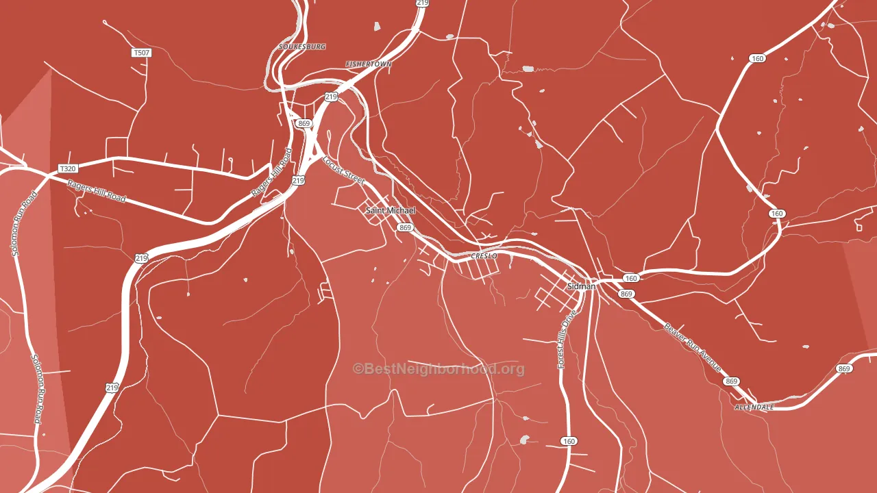 15951, PA block-group political-lean map