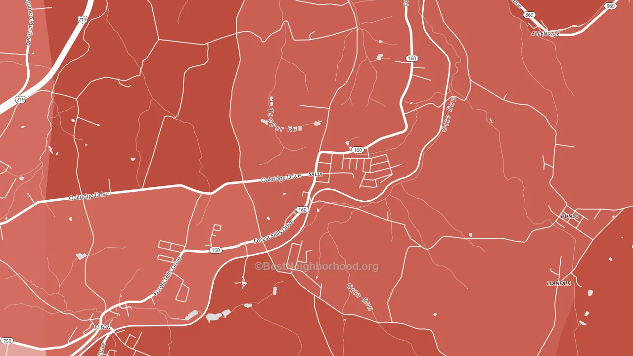 15952, PA block-group political-lean map