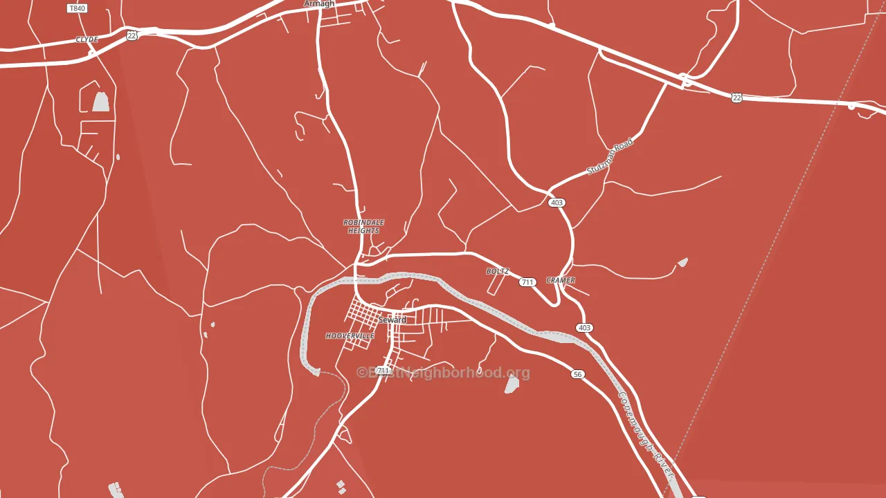 15954, PA block-group political-lean map
