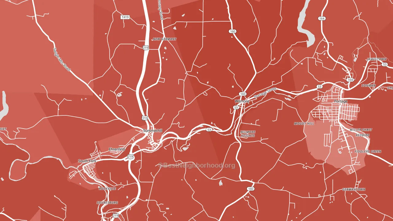 15958, PA block-group political-lean map