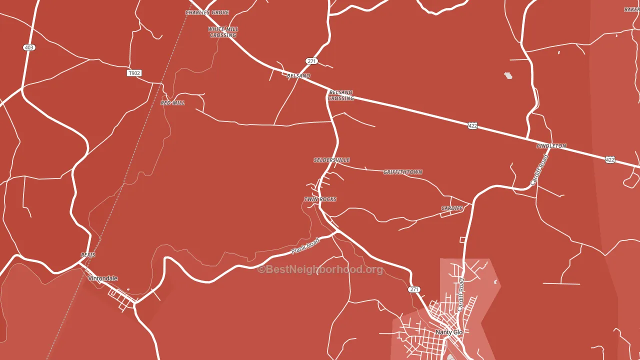 15960, PA block-group political-lean map