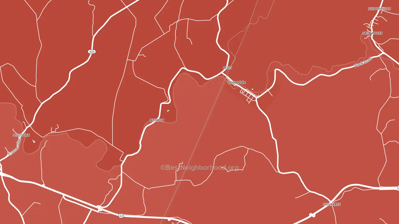 15961, PA block-group political-lean map