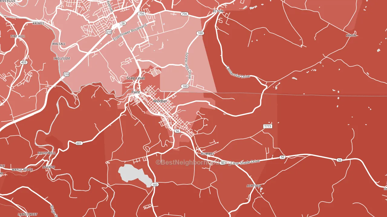 15963, PA block-group political-lean map