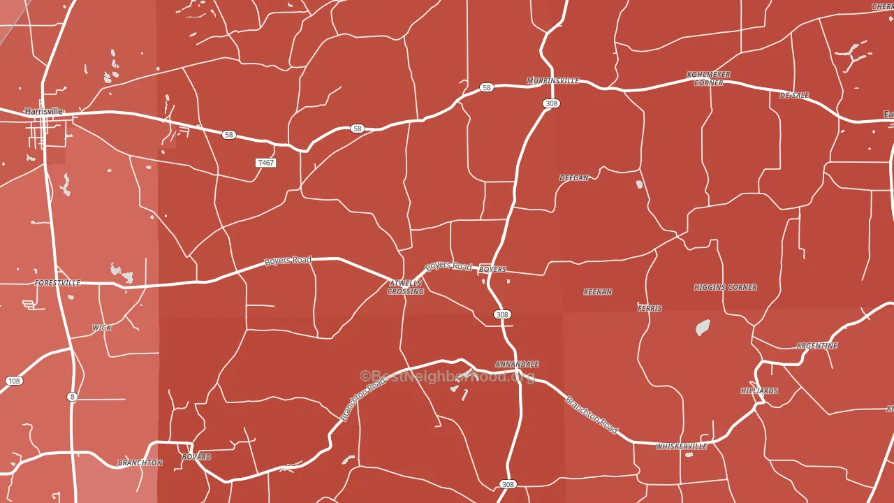 16020, PA block-group political-lean map