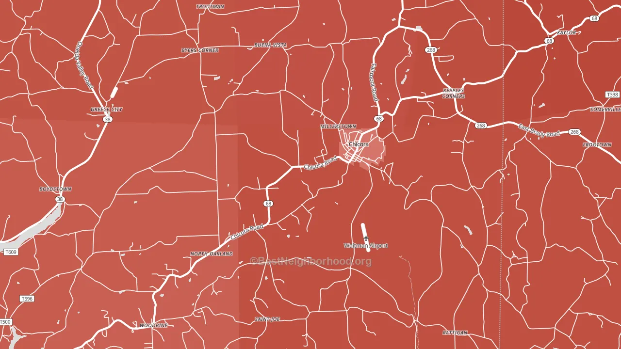 16025, PA block-group political-lean map