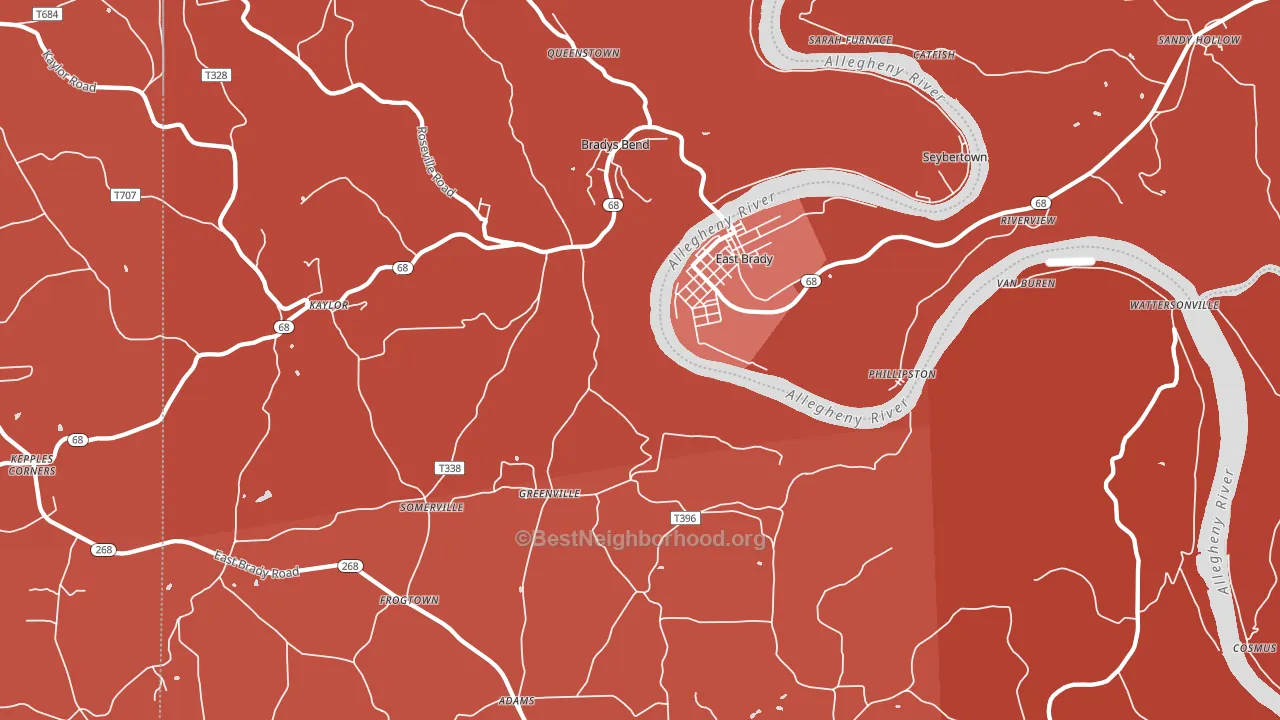 16028, PA block-group political-lean map