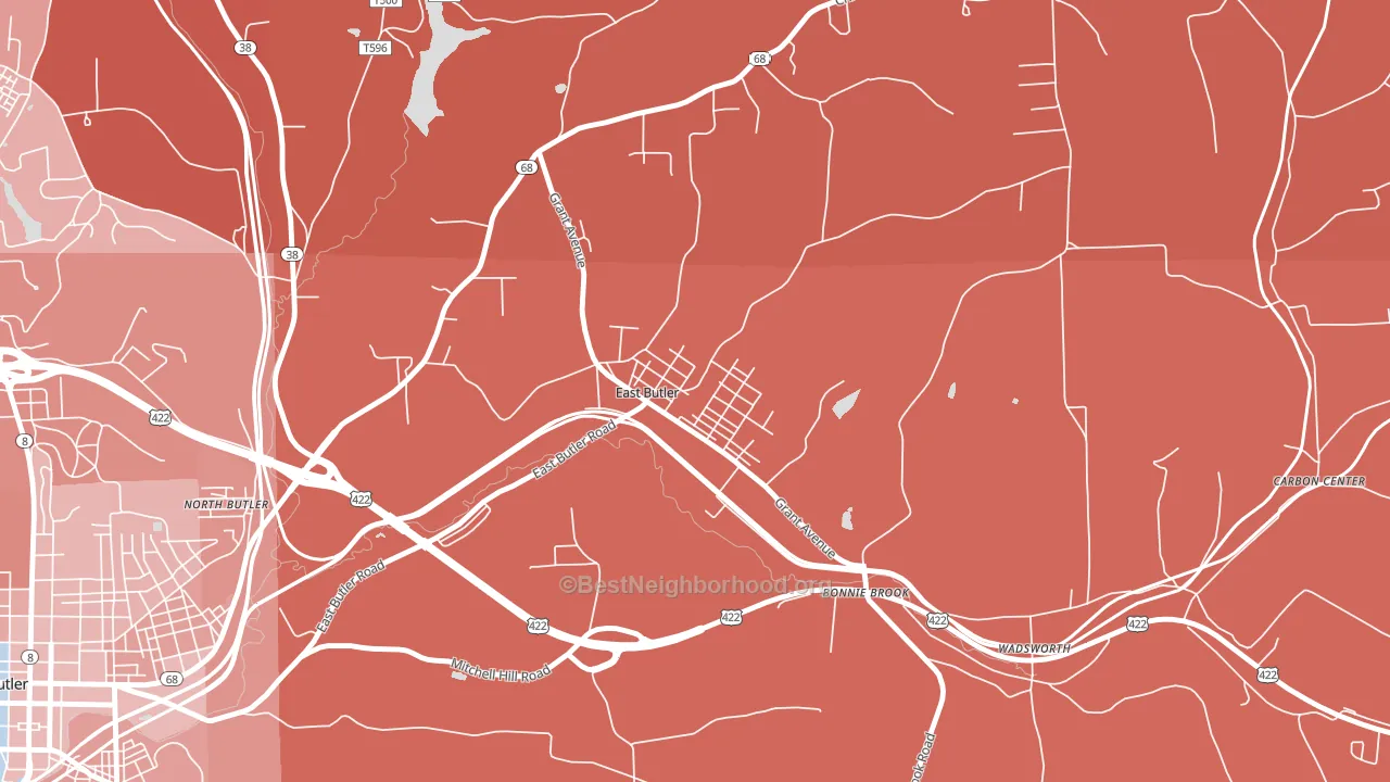 16029, PA block-group political-lean map