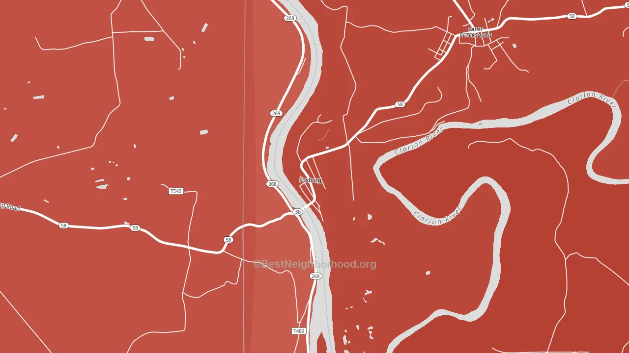16036, PA block-group political-lean map
