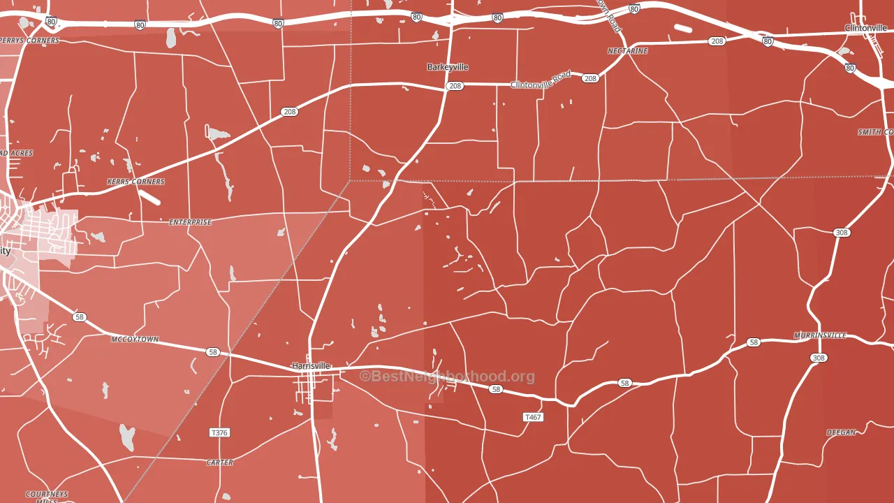16038, PA block-group political-lean map