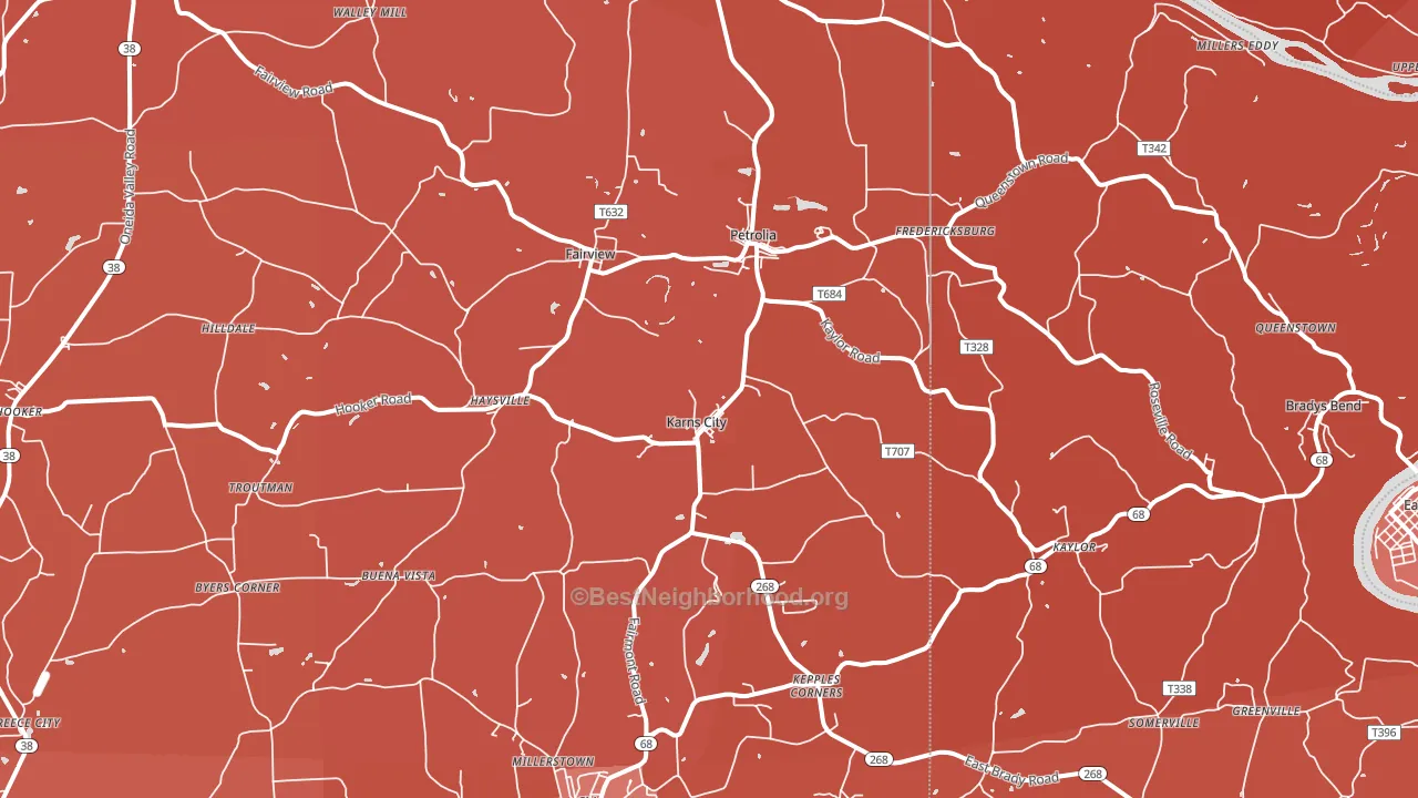 16041, PA block-group political-lean map