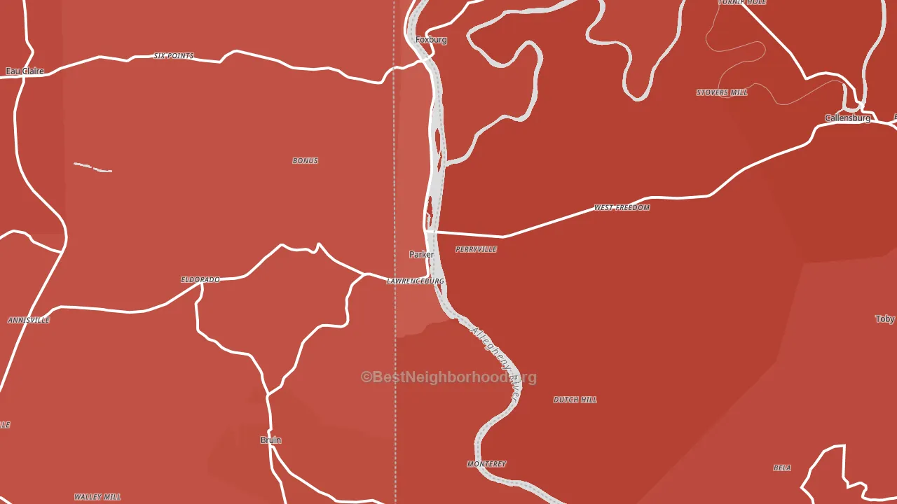 16049, PA block-group political-lean map