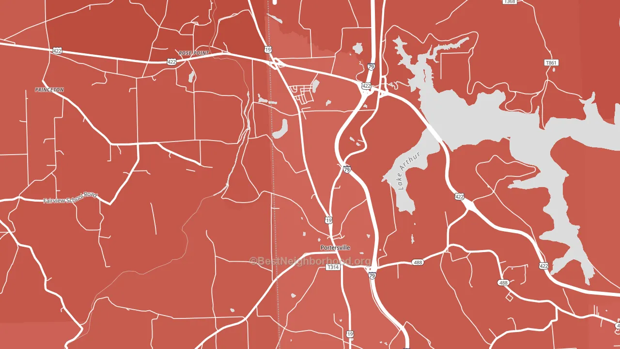 16051, PA block-group political-lean map