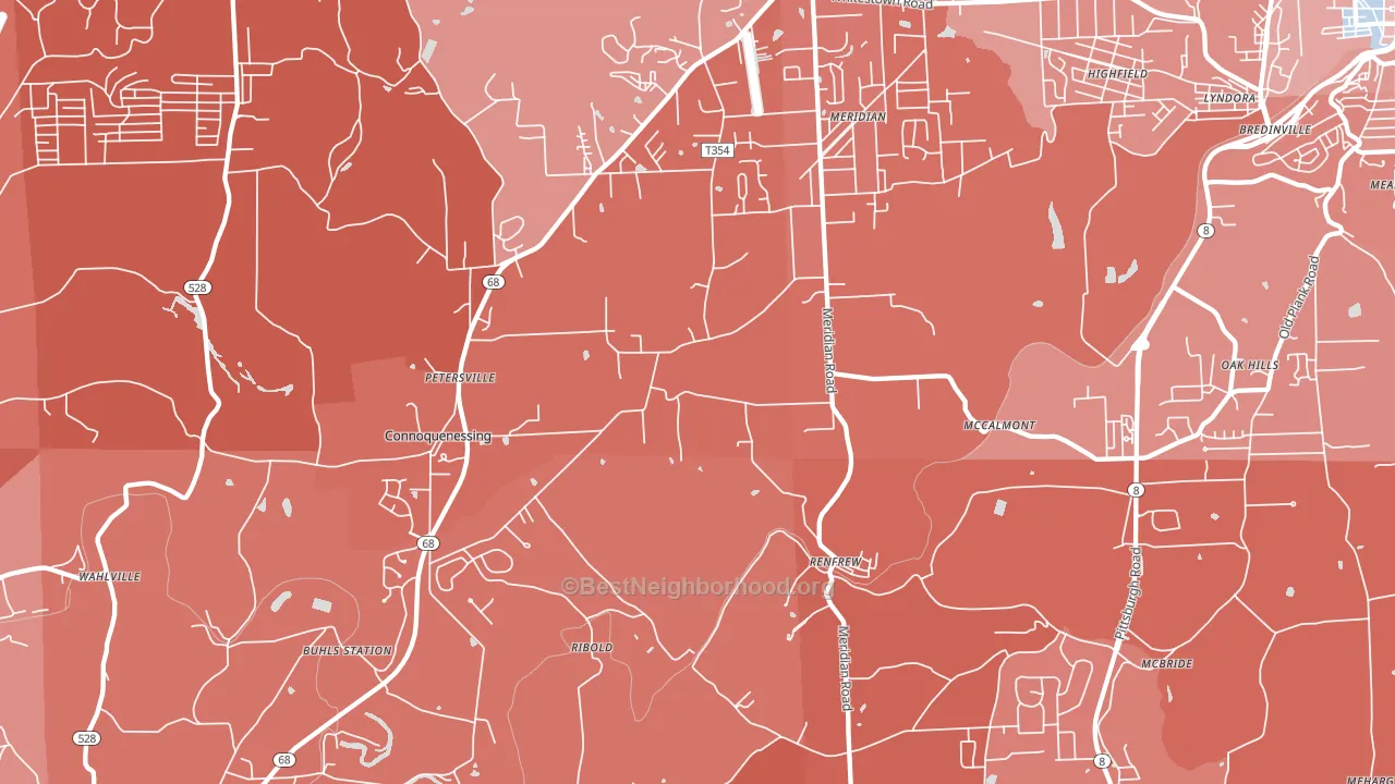 16053, PA block-group political-lean map