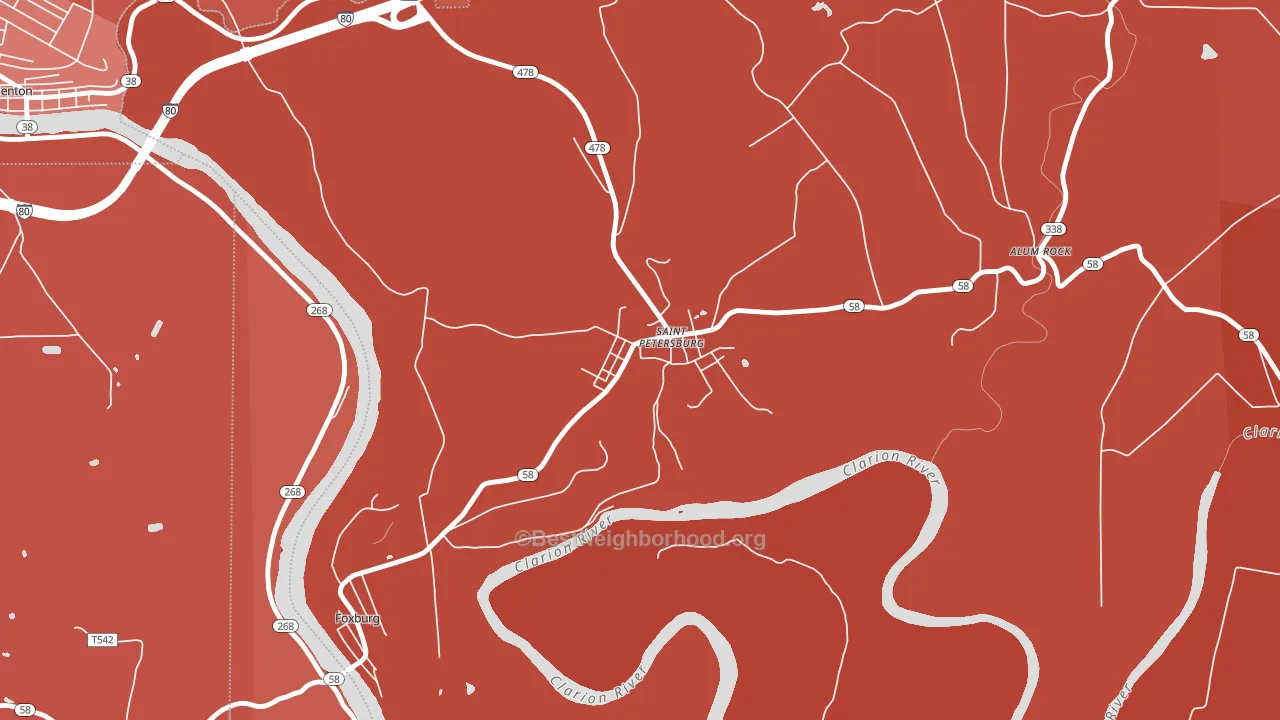 16054, PA block-group political-lean map