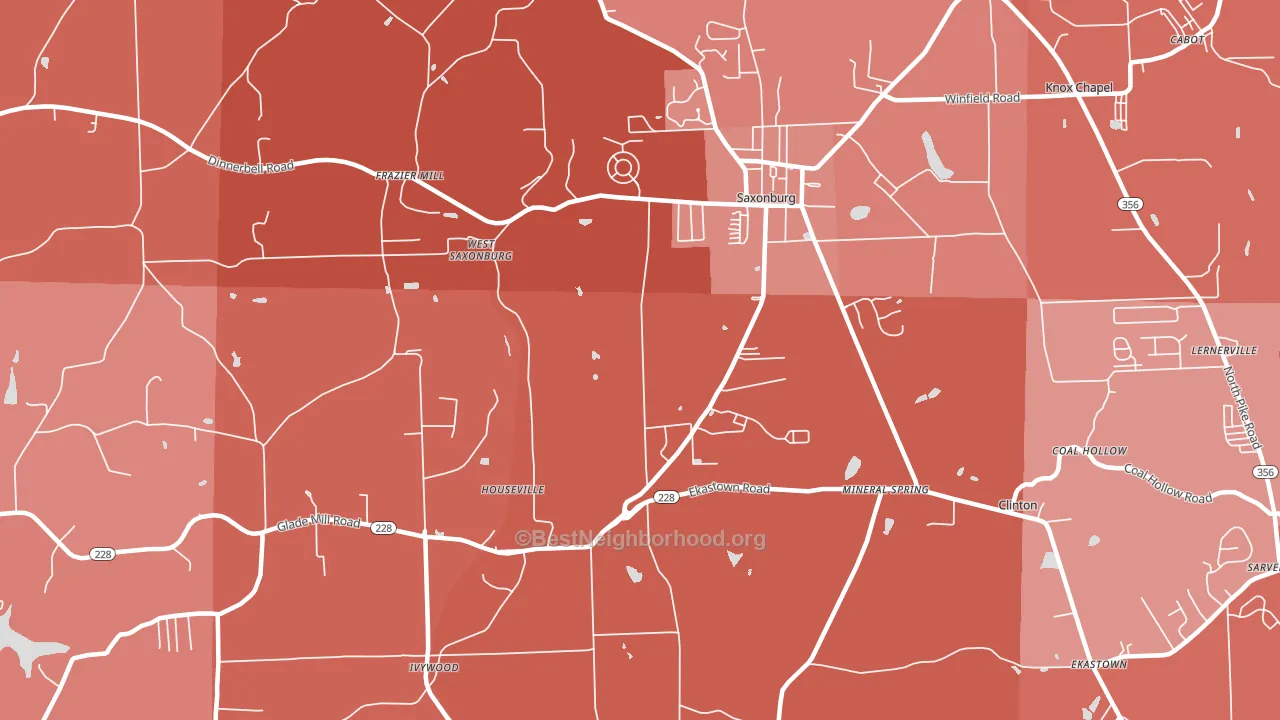 16056, PA block-group political-lean map