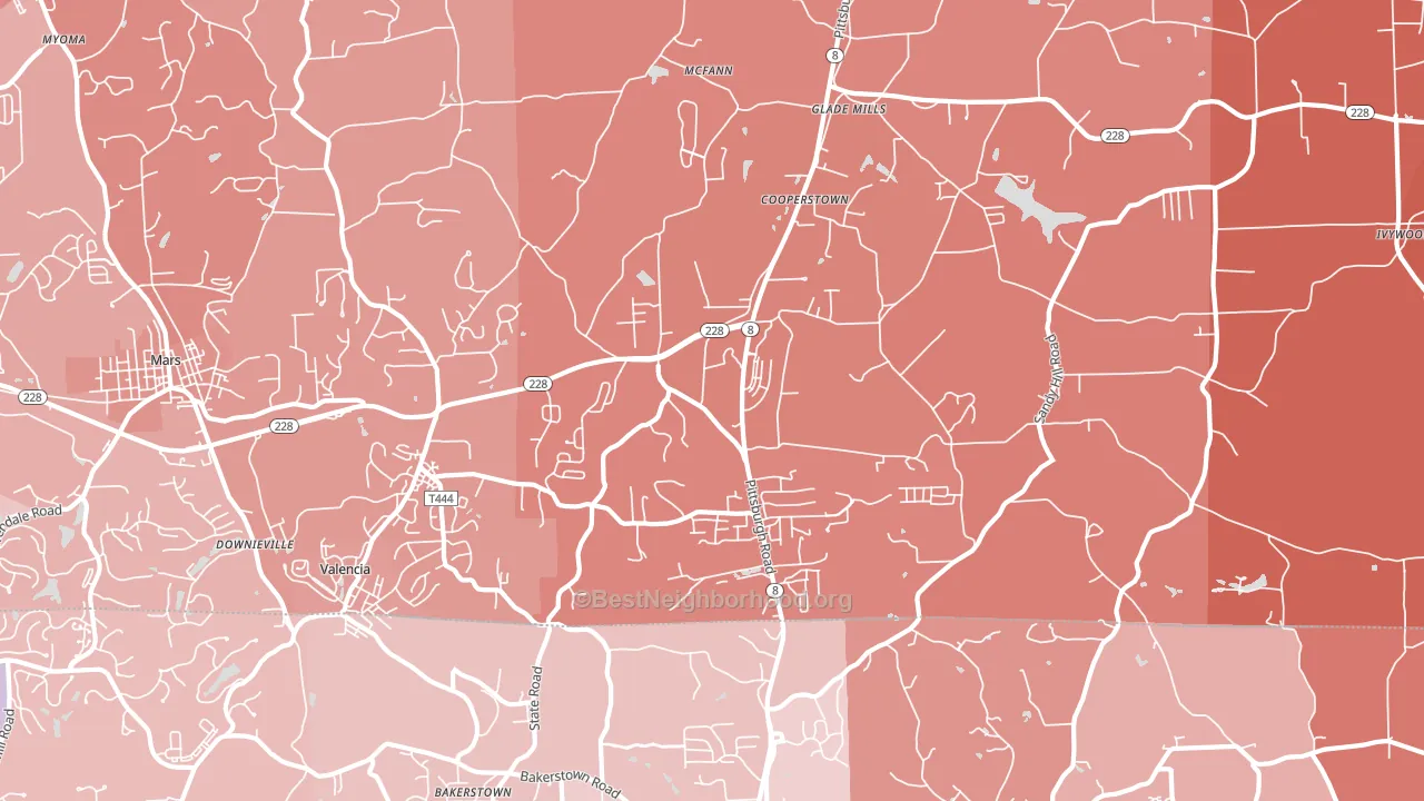 16059, PA block-group political-lean map