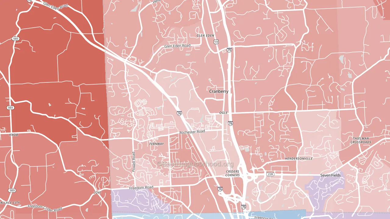 16066, PA block-group political-lean map
