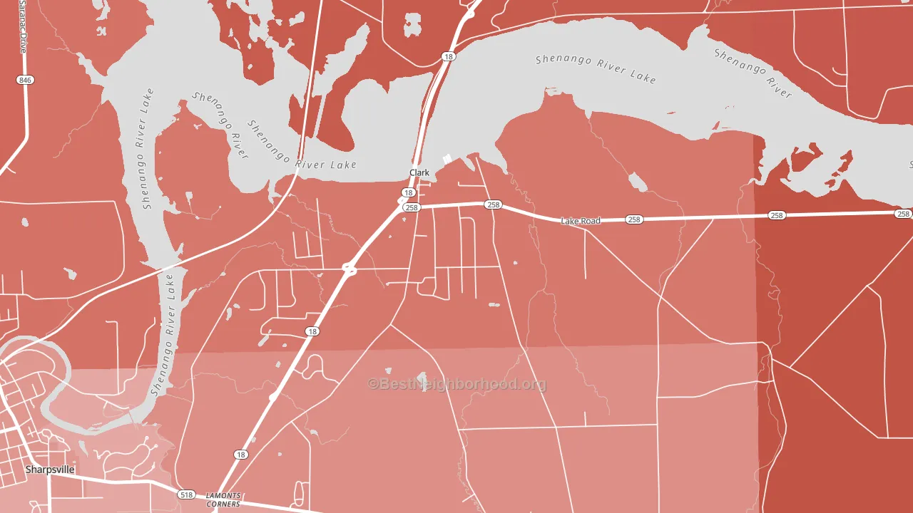 16113, PA block-group political-lean map