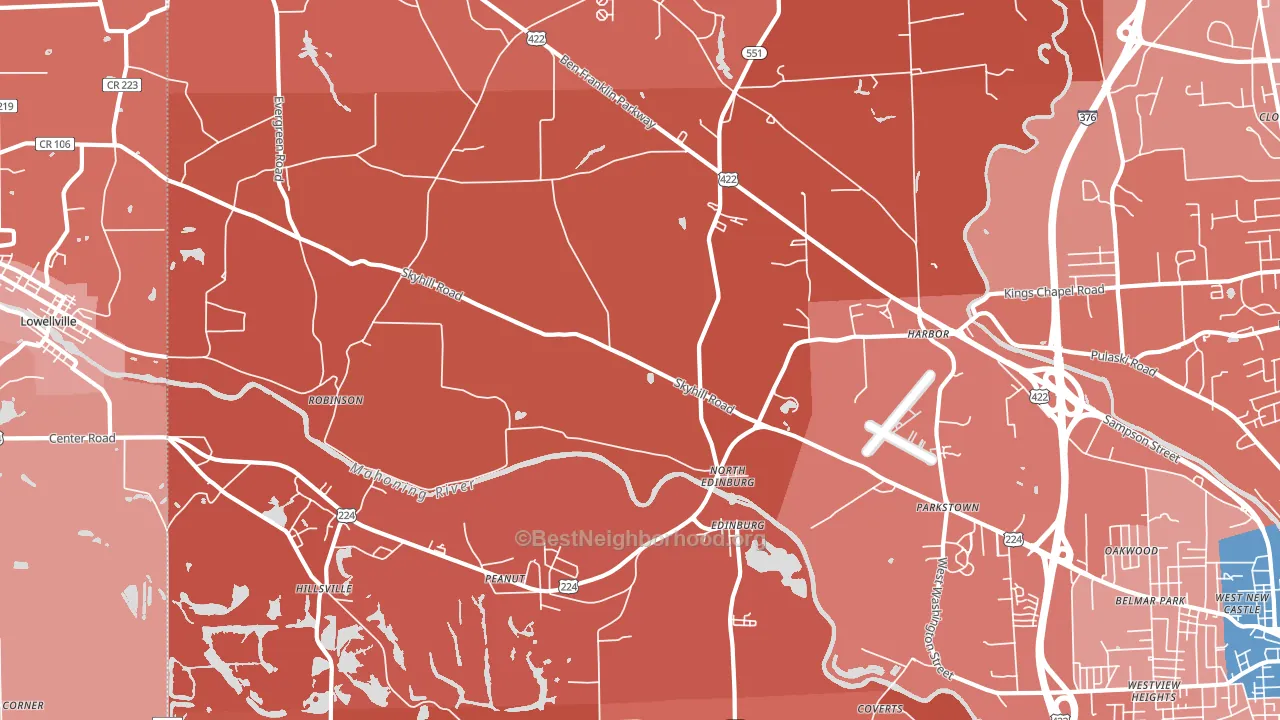 16116, PA block-group political-lean map