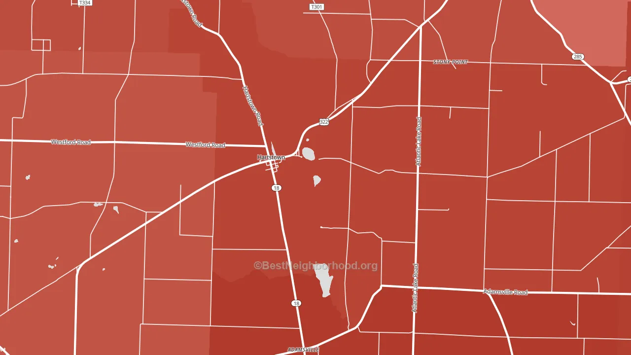 16131, PA block-group political-lean map