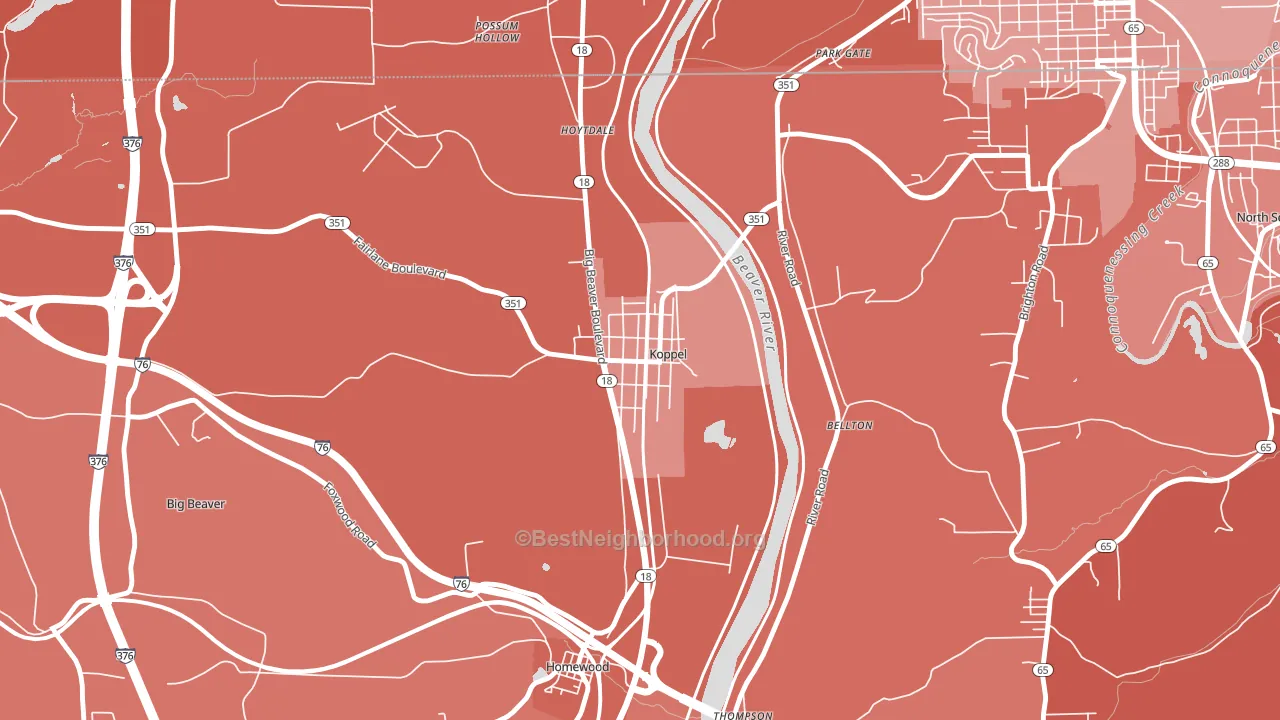 16136, PA block-group political-lean map